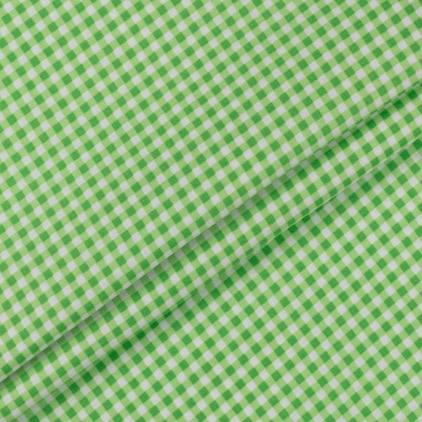 Ткань для пэчворка Peppy Бабушкин сундучок, отрез 50х55 см, 140 г/м², БС-48 клетка зеленый, Peppy