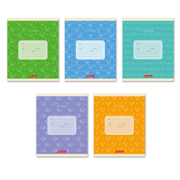 Тетрадь ученическая школьная, выборочный лак, A5+ 24 л. на скобе 65 г/м², белизна 100% 30 шт, клетка, 000376 Динозаврики, Светоч 24ТСКд5_4_3_1