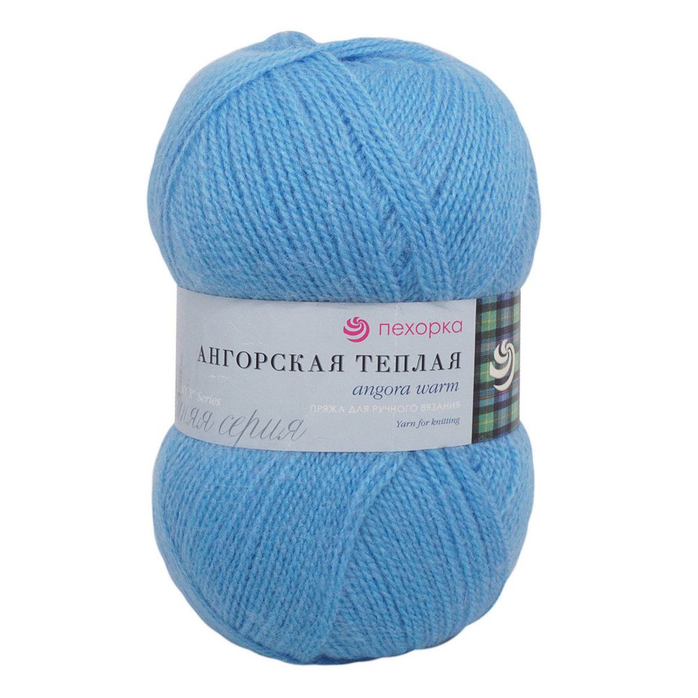 Пряжа Пехорка Ангорская теплая / уп.5 мот. по 100 г, 480 м, 05 голубой