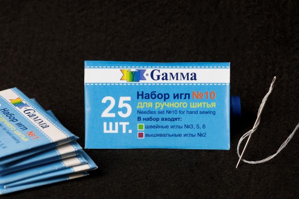 Иглы ручные набор для ручного шитья №10, 25 шт, Gamma NIR-34