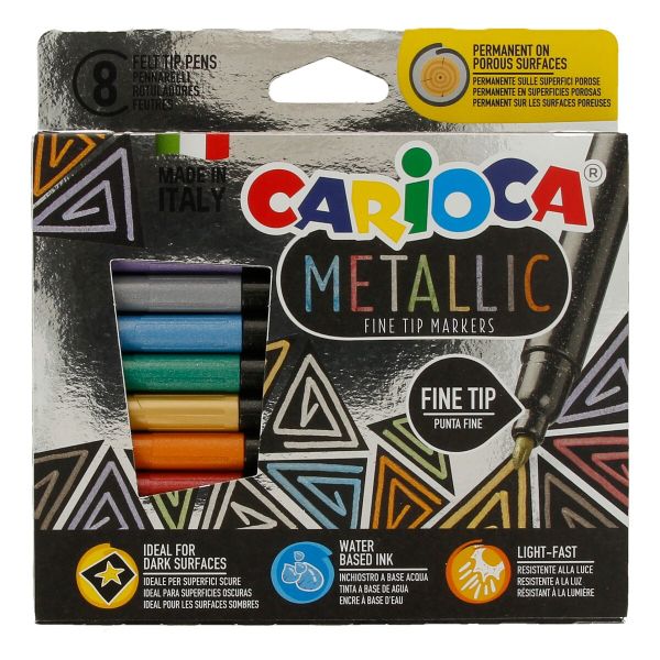 Набор перманентных маркеров FineMarker 6 мм, 8 цв., 8 шт, перо круглое, Carioca 43162