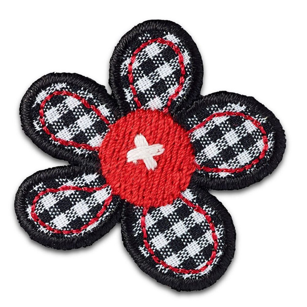 Термоаппликация Цветок чер./крас./бел.кл. Prym