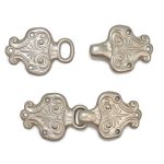 Крючки пришивные декоративные 50х19 мм, металл, серебро, 10 шт, BIG