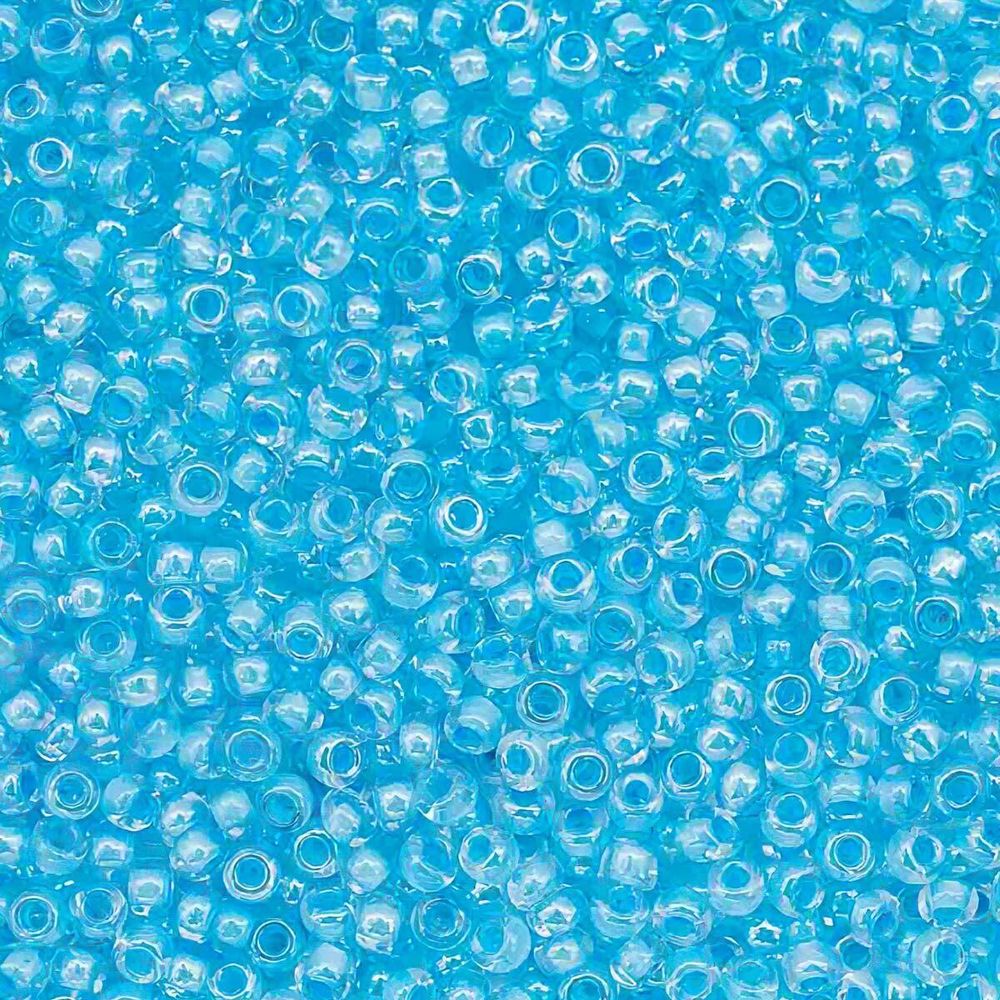 Бисер Preciosa прозрачный с цв. центром и покрытием 10/0 (38662), круг.отв., 500гр