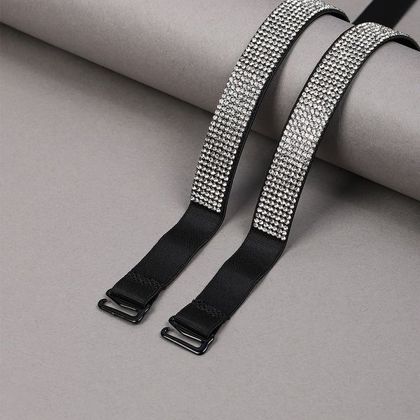 Бретели для бюстгальтера 15 мм, 1 пара, TBY.0L1506 черный/страз