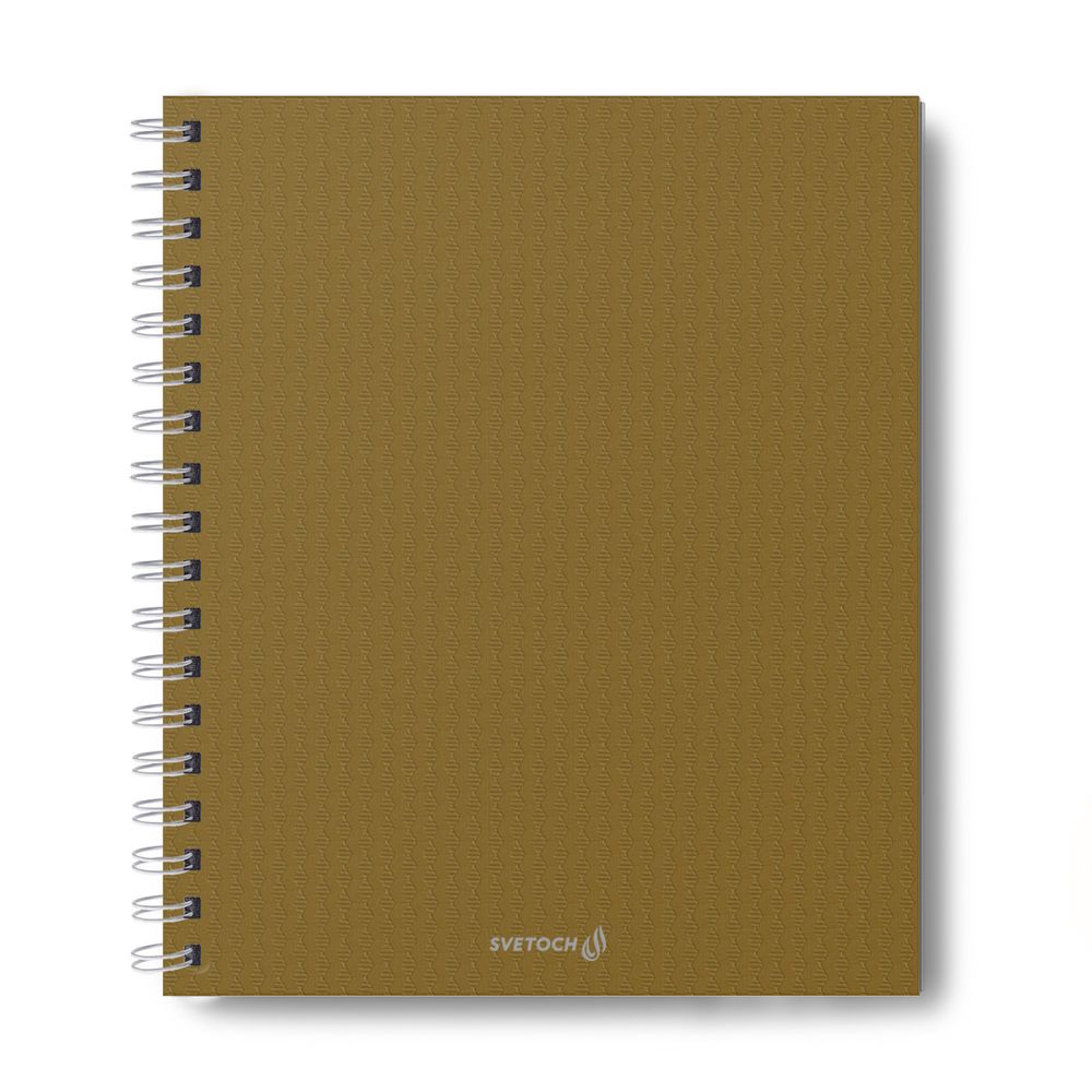 Тетрадь общая с пластиковой обложкой, 500 мкр, тиснение серебряной фольгой, A5+ 96 л. на гребне 65 г/м², белизна 100%, 4 шт, клетка, 000807 Золотая, Светоч ТЕТ96-001
