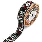 Лента (тесьма) жаккардовая 25.0 мм / 8 метров, черный, 588