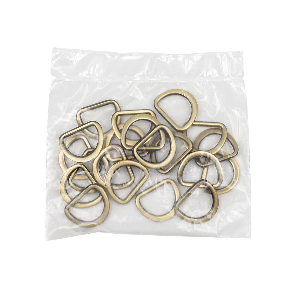 Полукольцо литое металл внутр. 15 мм (внешн. 20х17 мм), плоское, 20 шт, латунь ГР, 6870