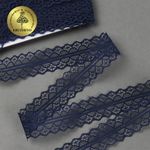 Кружево отделочное в стиле "трикотаж" 30 мм, TBY 1659-1, цв.04 т.синий, уп.27.4м