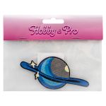 Термоаппликация "Серо-голубая планета с синим кольцом", 11х5.2см