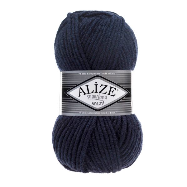 Пряжа Alize (Ализе) Superlana Maxi / уп.5 мот. по 100 г, 100м, 058 темно-синий A