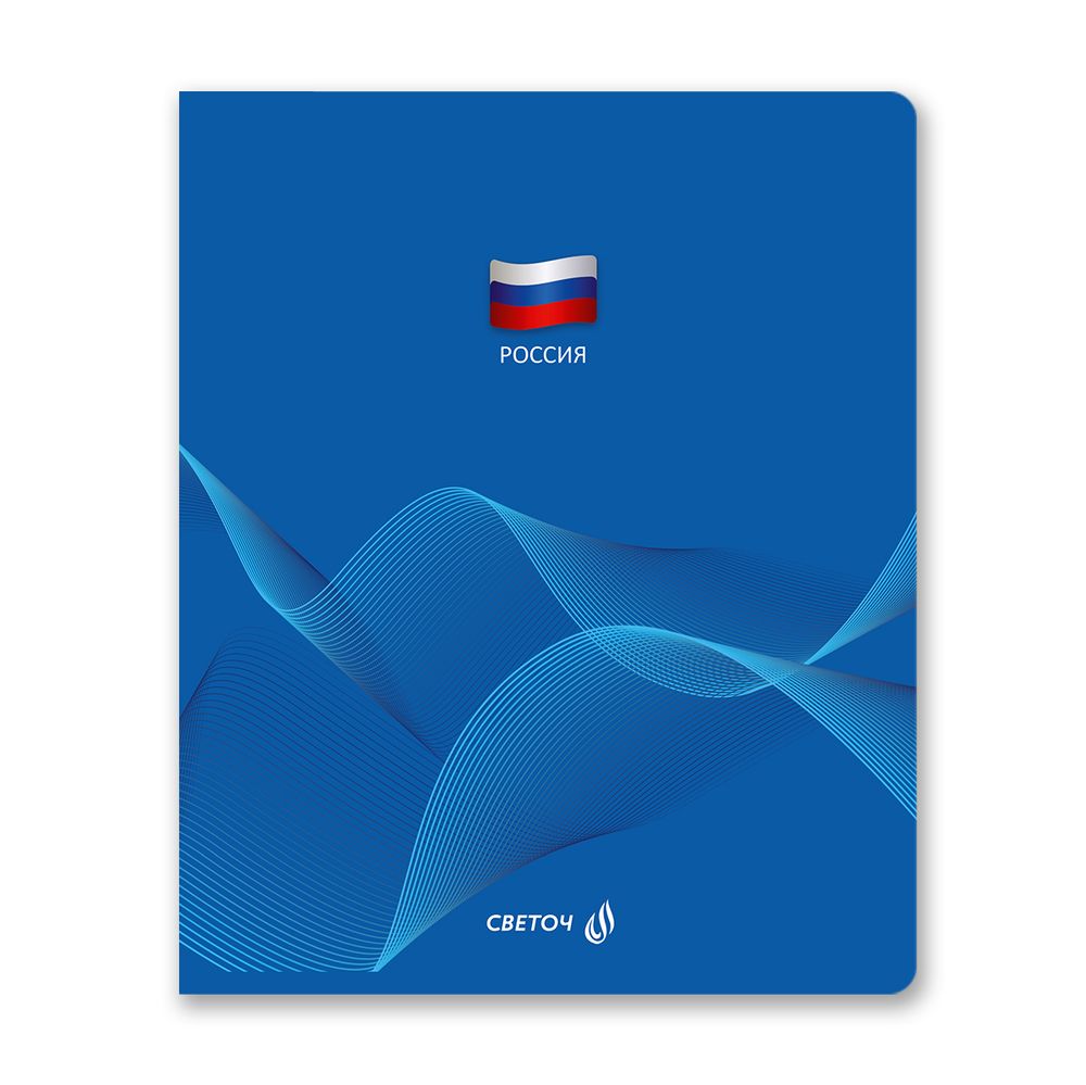 Тетрадь ученическая общая, твин лак, A5 48 л. на скобе 65 г/м², белизна 100% 10 шт клетка, 01510 Патриотичная, Светоч Т198