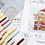 Набор для вышивания нитками Luca-S, Праздничные подарки, 17х20см