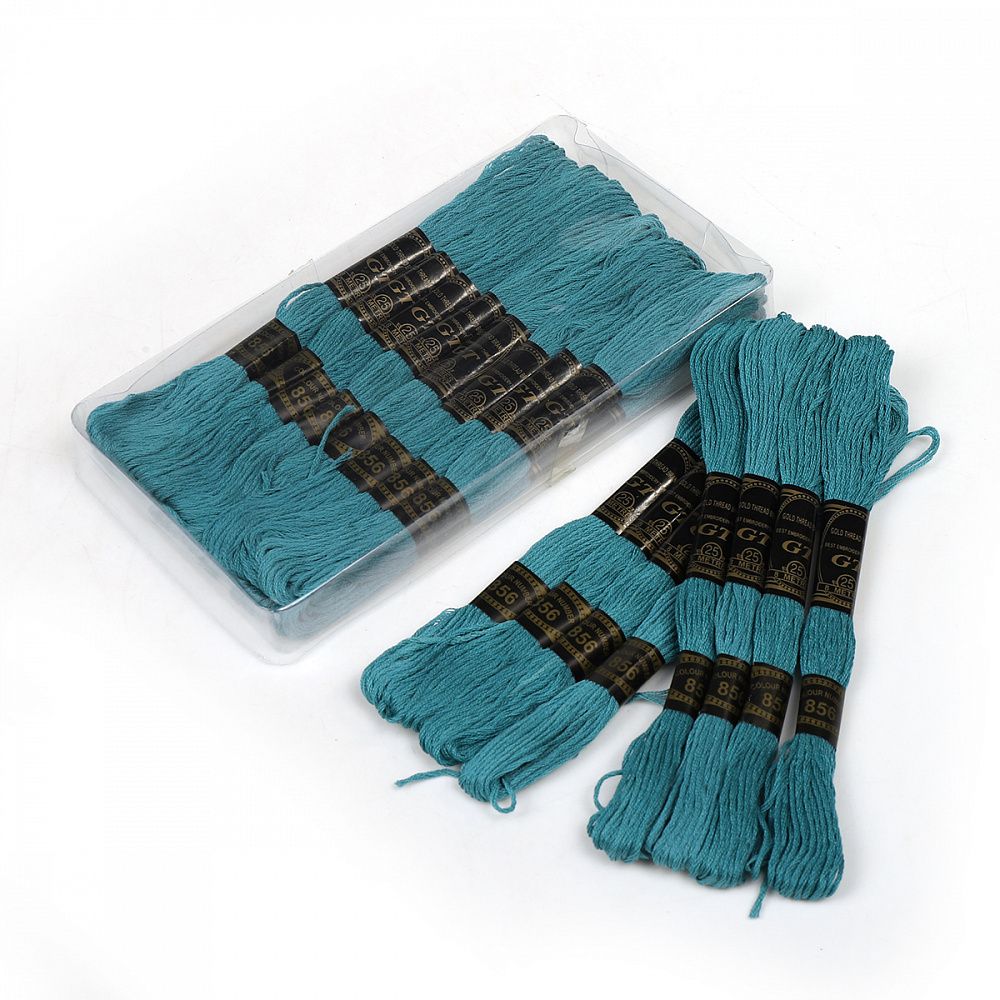 Мулине Ideal, цв.856 гр.синий, 24 мотка по 8 метров