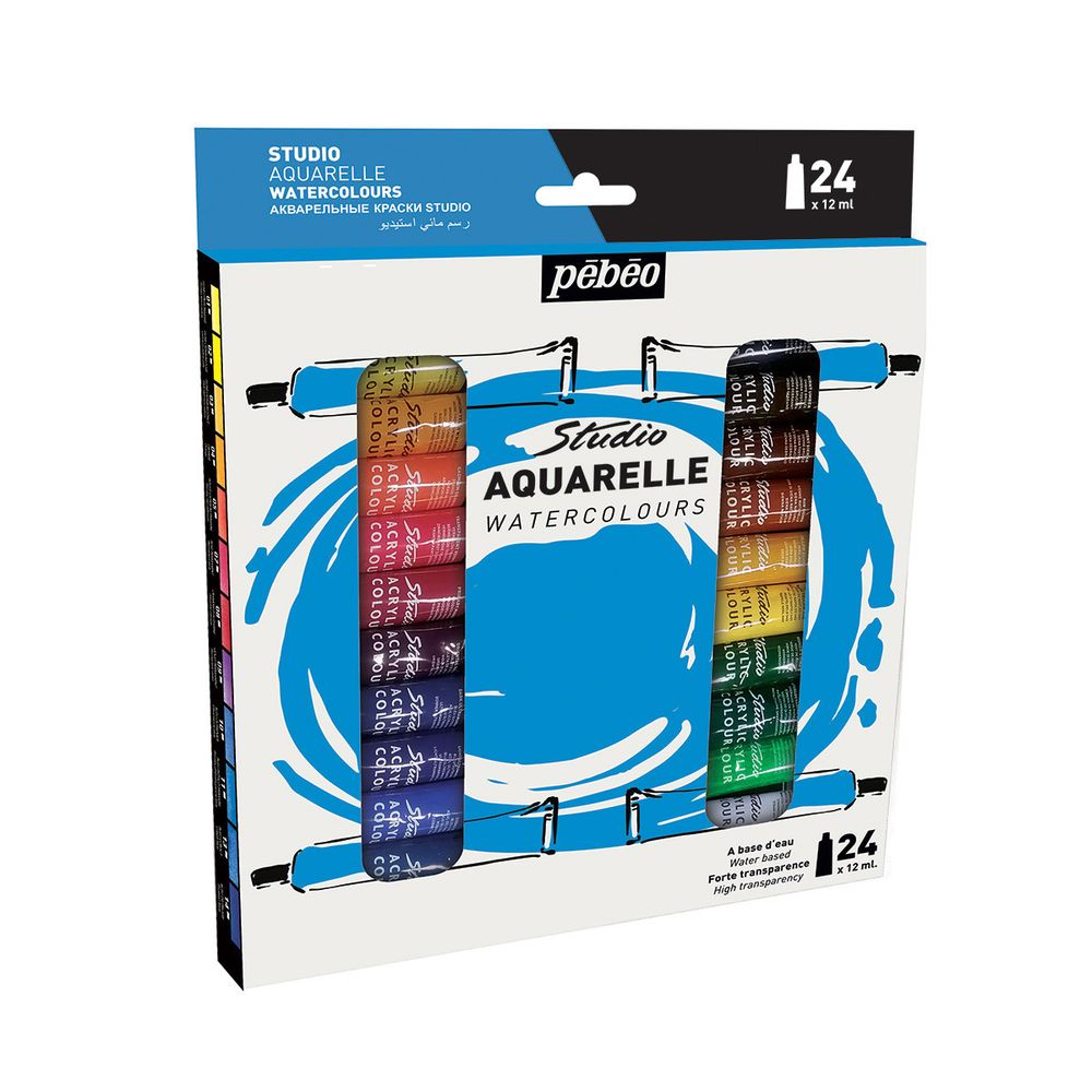 Краска акварель набор Studio Aquarelle 24 цв. 12 мл, 668920, Pebeo