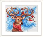Набор для вышивания нитками МП Студия (Жар-птица), Мечтательный олень 18х22 см