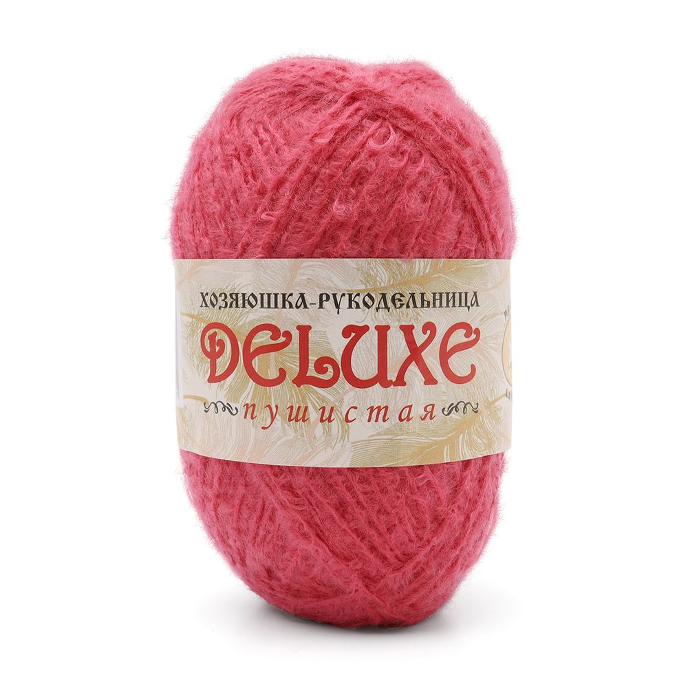 Пряжа DeLuxe / уп.5 мот. по 50 г, 140 м, красный /TOS/