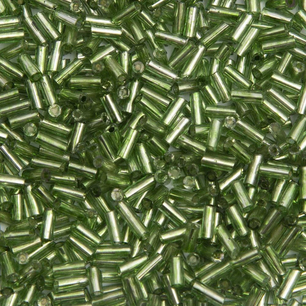 Стеклярус Astra&Craft 5 мм, 150 г (10х15 г), цв. 27B зеленый/прозр.серебрист.центр(круг.отв.)