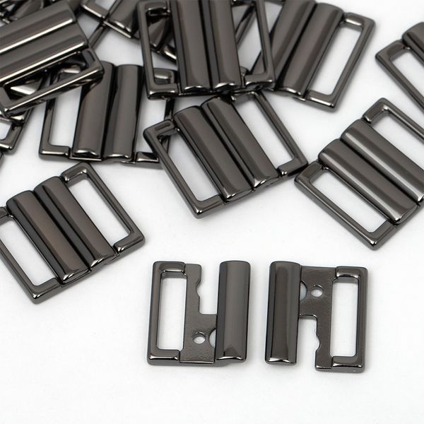 Пряжка-застежка для купальников металл 15.0 мм, 115SW цв.черный никель уп.10 шт