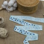 Лента атласная с рисунком 25.0 мм / 3 метра, Ягодная ветвь (голубой), Globus