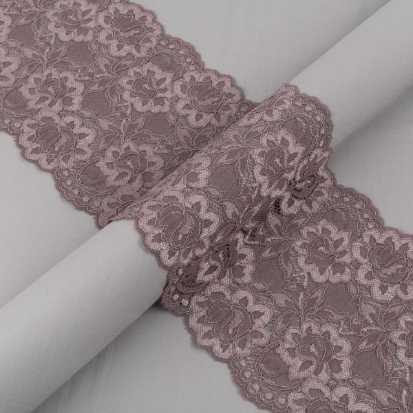 Кружево бельевое эластичное 170 мм / 3±0.2 метра, Турция, т.коричневый, Blitz