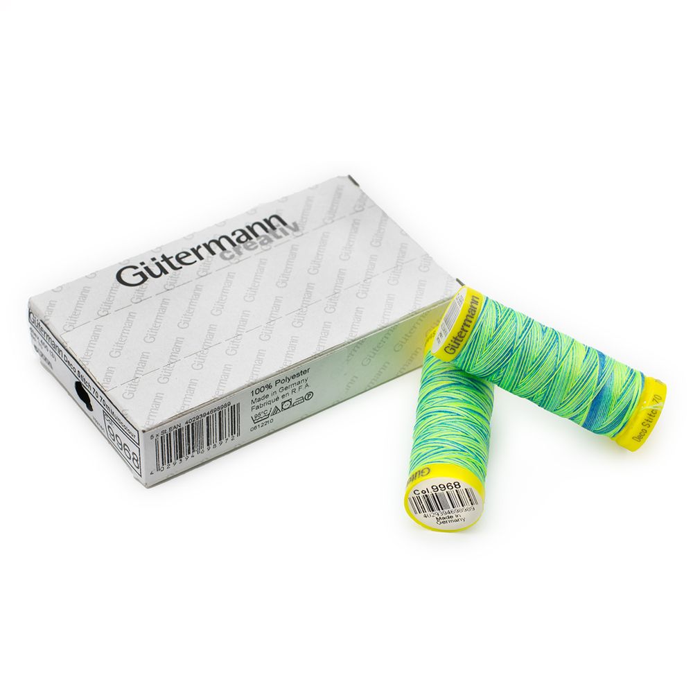Нитки отделочные Gutermann Deco Stitch 70, multicolor, 70м, 9968, 5 катушек