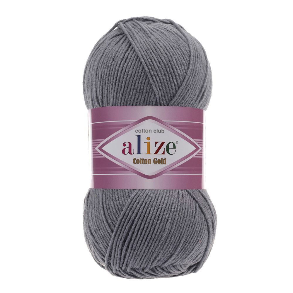 Пряжа Alize (Ализе) Cotton Gold / уп.5 мот. по 100 г, 330м, 087 угольный серый A
