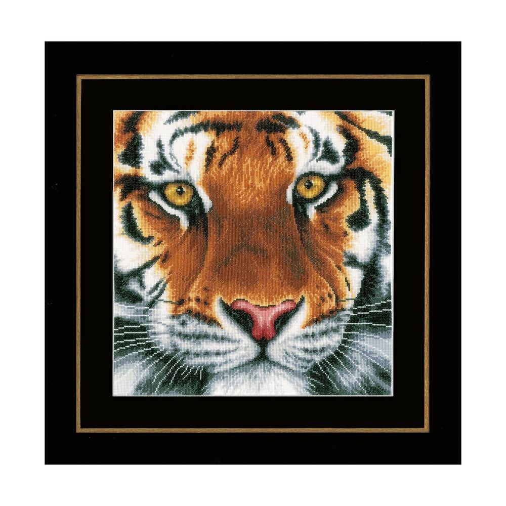 Набор для вышивания нитками Lanarte, Тигр 35х34