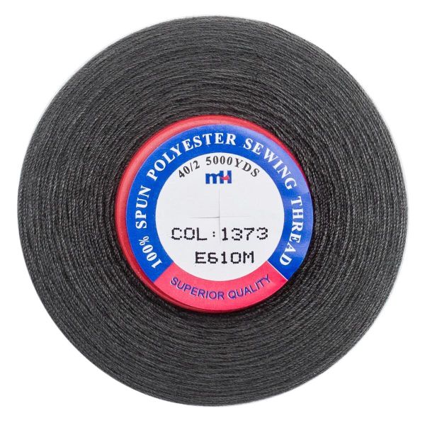 Нитки швейные Euron mH 40/2, 5000 ярд, 1373 антрацитово-серый, 1 катушка