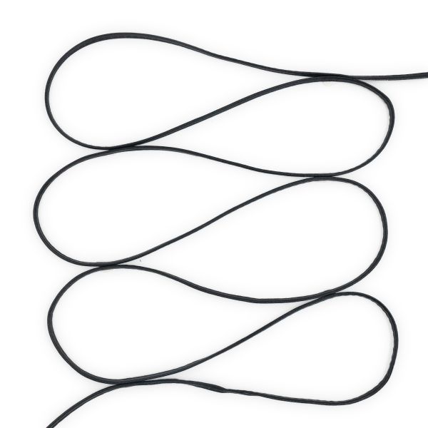 Шнур кожа искусственная ⌀5.0 мм / 50 метров, плоский, чёрный