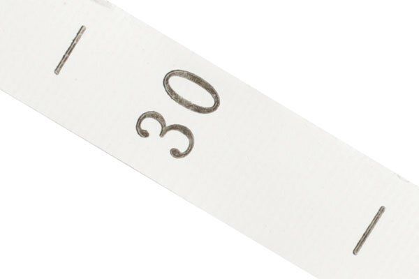 Этикетка-размерник п/э, размер 30 белый 10х25 мм ТВ в рул. 300 шт