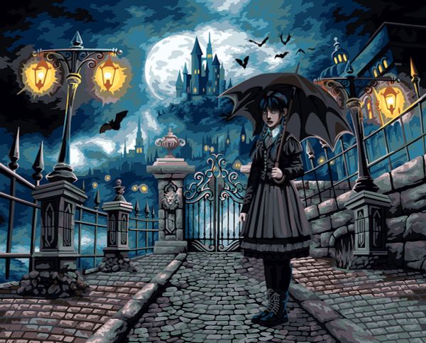 Картина по номерам Фрея, со светодиодами Замок тьмы, 50х40 см