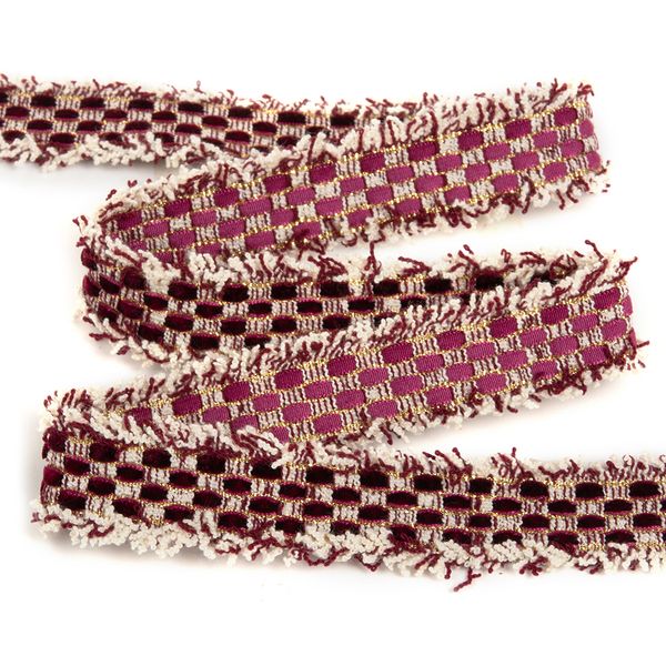 Тесьма в стиле шанель SH63 25 мм бордовый уп. 13,71м