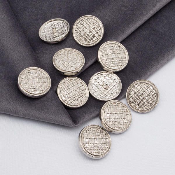 Пуговицы на ножке 36L=23 мм, металл, Silver (серебристый), 10 шт, MP06