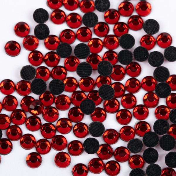 Стразы клеевые акрил 3-3.2 мм, 1х144 шт, SS12 033+ св.красный (lt siam), Zlatka RS/144