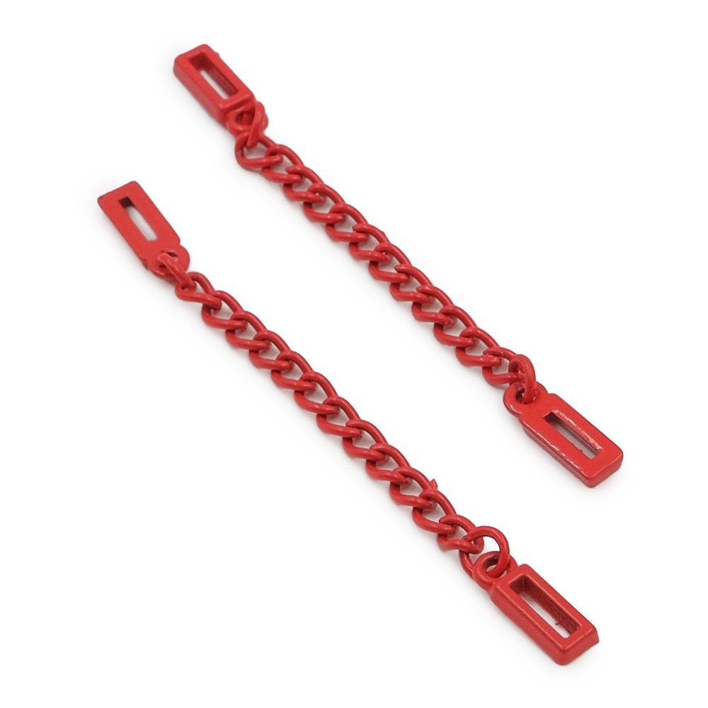 Вешалка-цепочка для одежды 70х5 мм, металл, красный глянец, 10 шт, ГДЖ1514