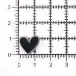 Пуговицы на ножке фигурная Сердце 20L (13мм), металл (Black/S (черный/серебро)), MEs-2012, 36 шт