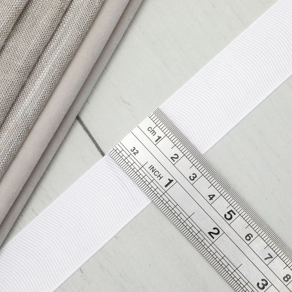 Лента репсовая (в рубчик) 25.0 мм, 001 белоснежный, уп.18,28 м