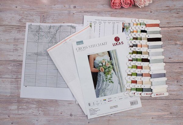 Набор для вышивания нитками Luca-S, Невеста 19х28 см