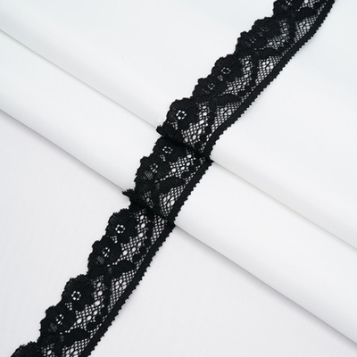 Кружево эластичное (стрейч) 30 мм, черный, 13.71 м