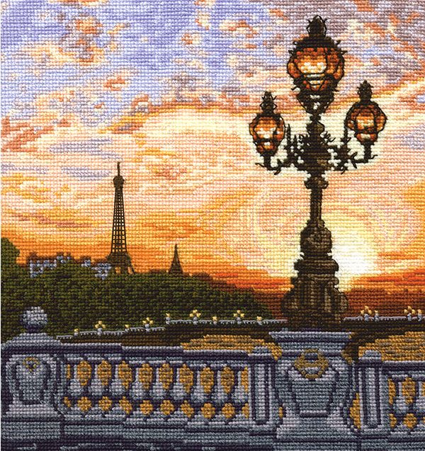 Набор для вышивания нитками Сделай своими руками, Парижский вечер 21х23 см
