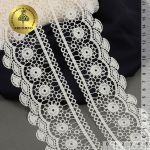 Кружево гипюр (плетёное) матовая нить Kruzhevo 60 мм, TBY.0840, F102 молочный, 13.71м