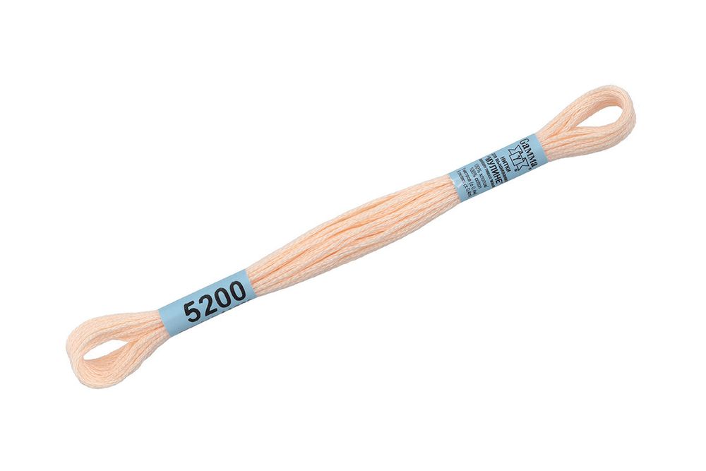 Мулине Gamma 100% хлопок, цв.5200 св.бежевый, 24 мотка по 8 метров