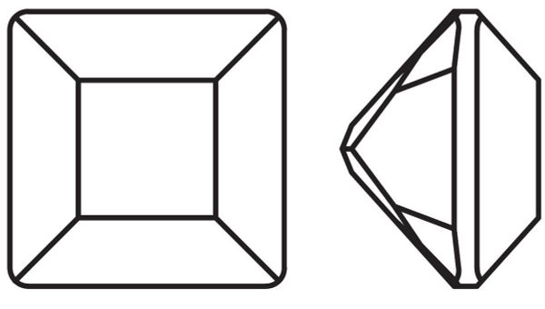 Стразы стекло 6х6 мм, 12 шт, белый (crystal), Preciosa 435-23-615