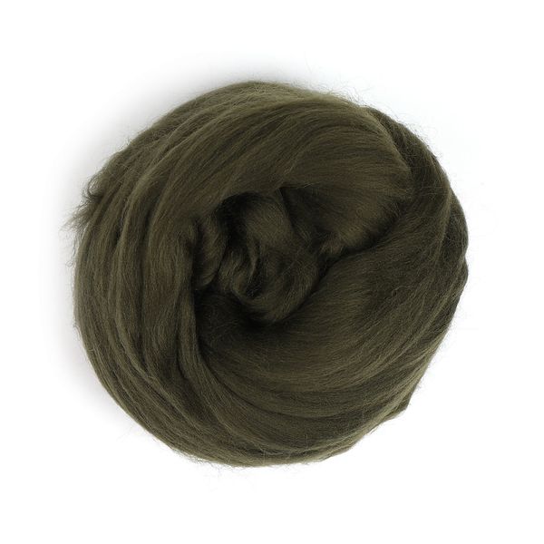 Шерсть для валяния Троицкая Гребенная лента (тонкая мериносовая шерсть) 100г цв.0019 мох