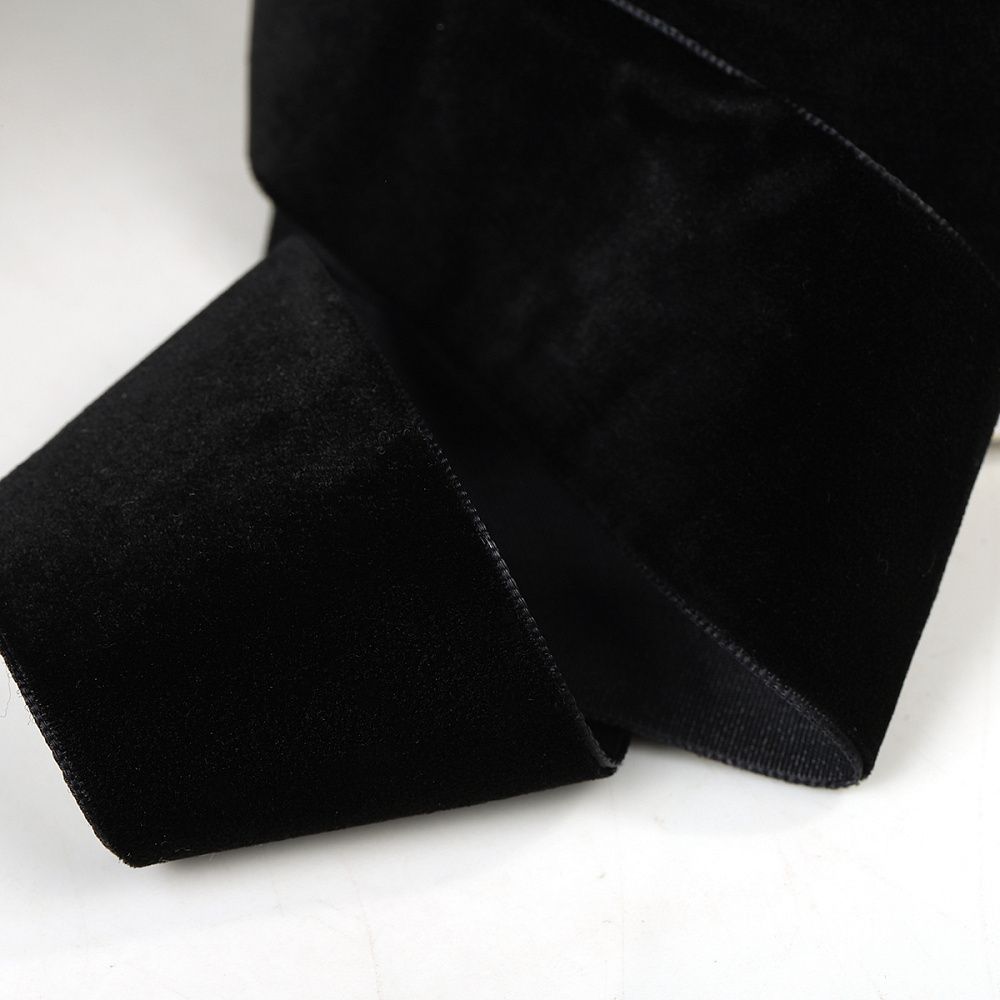 Лента бархатная (тесьма) 38.0 мм / 22.86±1 метров, арт.38VR03 нейлон цв.черный