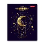 Тетрадь ученическая общая, матовая ламинация + тиснение золотой фольгой, A5+ 96 л. на скобе 60 г/м², белизна 100%, 5 шт, клетка в термоусадочной пленке, 000772 Магическая луна, Светоч 96ТЕТк-008