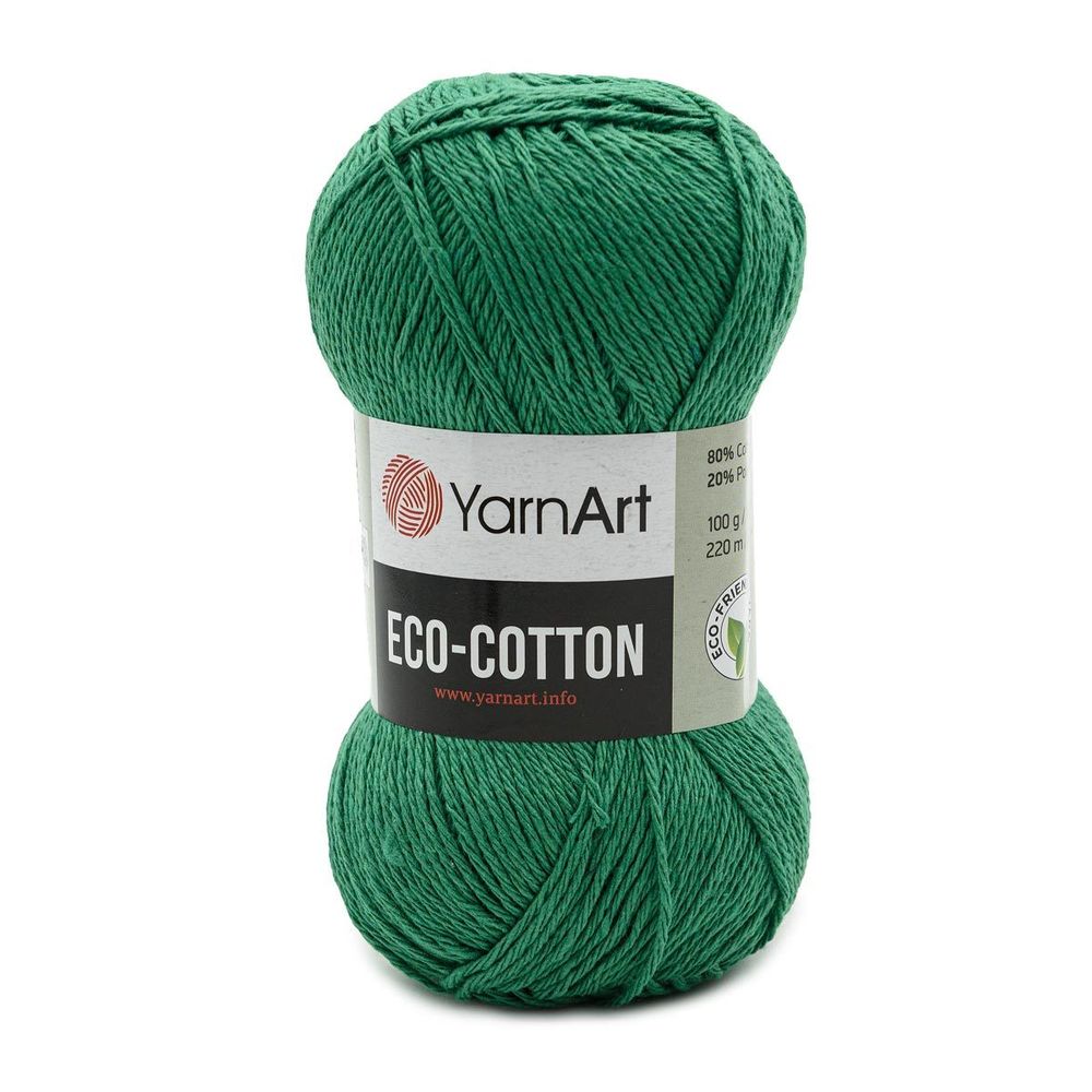 Пряжа YarnArt (ЯрнАрт) Eco Cotton / уп.5 мот. по 100 г, 220м, 767 зеленый