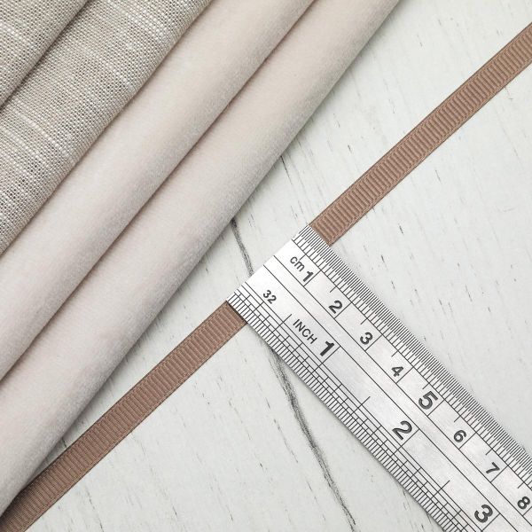 Лента репсовая (в рубчик) 6.0 мм, 075 серо-коричневый, уп.18,28 м