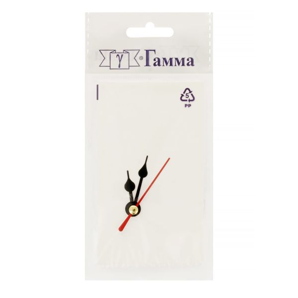 Стрелки для часовых механизмов (часовая/минутная/секундная) ЧМС, 5 шт, 25/35/40 мм, ( черный/красный)